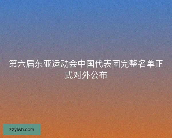 第六届东亚运动会中国代表团完整名单正式对外公布